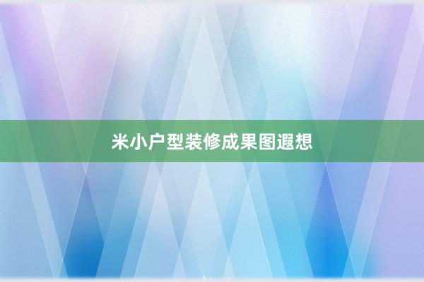 米小户型装修成果图遐想